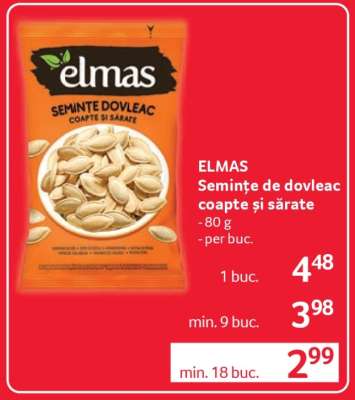 ELMAS Semințe de dovleac coapte și sărate