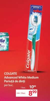 COLGATE Advanced White Medium Periuță de dinți