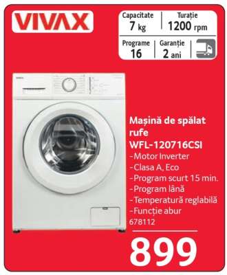 Mașina de spălat rufe WFL-120716CSI