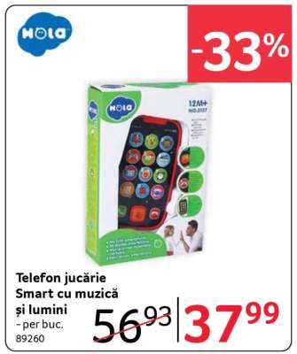 Telefon jucărie smart cu muzică și lumini