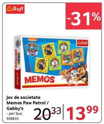 Joc de societate Memos Paw Patrol / Gabby’s