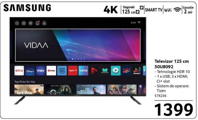 Televizor 125 cm 50U8092
