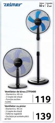 Ventilator de birou ZTF0400