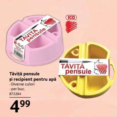 Tăviță pensule și recipient pentru apă