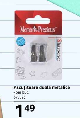 Ascuțitoare dublă metalică