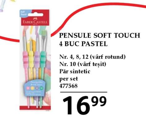 PENSULE SOFT TOUCH 4 BUC PASTEL
