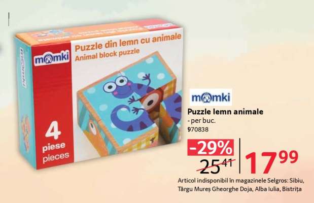 Puzzle lemn animale