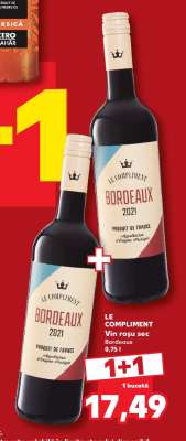 LE COMPLIMENT Vin roșu sec Bordeaux 0,75 l