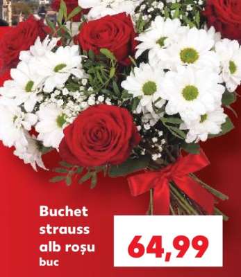 Buchet straus alb roșu buc