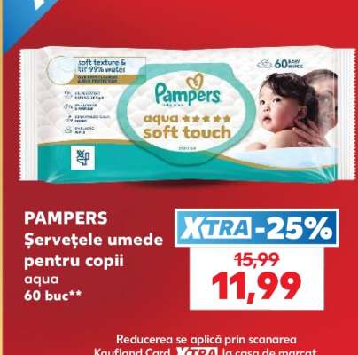 PAMPERS Şerveţele umede pentru copii aqua