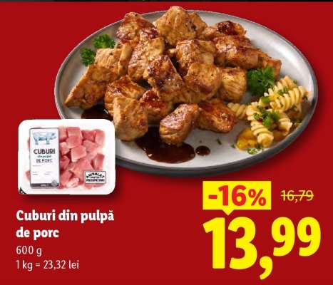 Cuburi din pulpă de porc