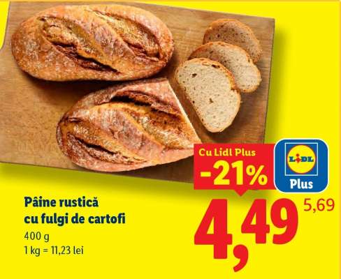 Pâine rustică cu fulgi de cartofi