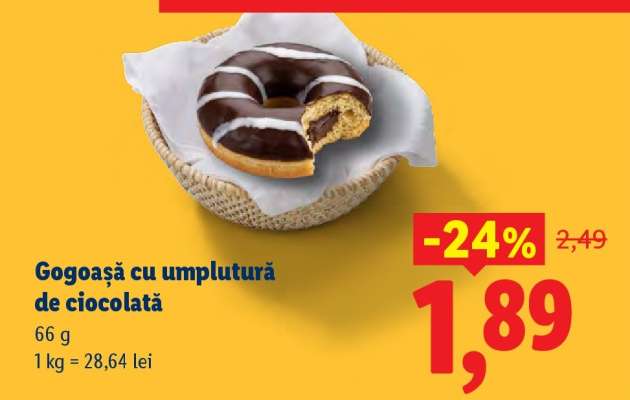 Gogoașă cu umplutură de ciocolată