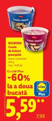 Milbona Cremă de brânză proaspătă