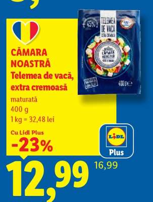 Cămara Noastră Telemea de vacă, extra cremoasă
