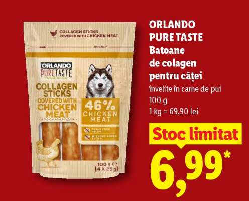 ORLANDO PURE TASTE Batoane de colagen pentru câini