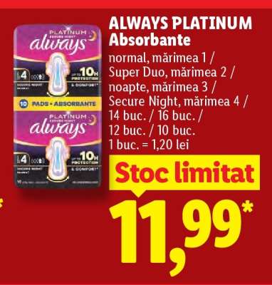 ALWAYS PLATINUM Absorbante