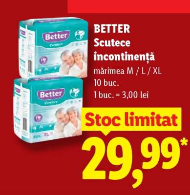 BETTER Scutece incontinență