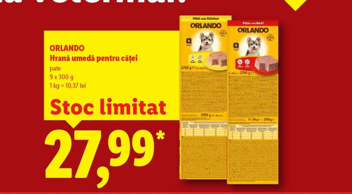 ORLANDO Hrană umedă pentru căței