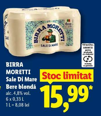 BIRRA MORETTI SALE DI MARE Bere blondă
