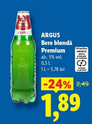ARGUS Bere blondă premium