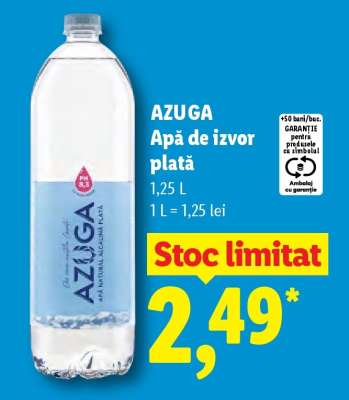 AZUGA Apă de izvor plată