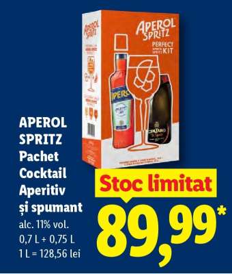 APEROL SPRITZ Pachet Cocktail Aperitiv și spumant