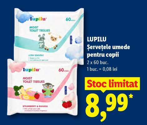 LUPILU Șervețele umede pentru copii