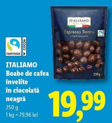 Italiamo Boabe de cafea învelite în ciocolată neagră