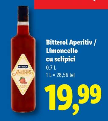 Bitterol Aperitiv / Limoncello cu sclipici