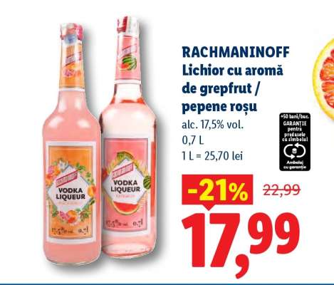 RACHMANINOFF Lichior cu aromă de grepfrut / pepene roșu