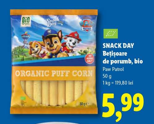 SNACK DAY Bețișoare de porumb, bio