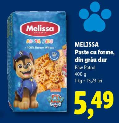 MELISSA Paste cu forme, din grâu dur