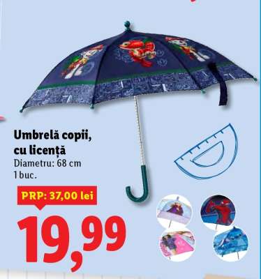 Umbrelă copii, cu licență