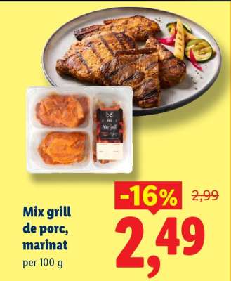 Mix grill de porc, marinat