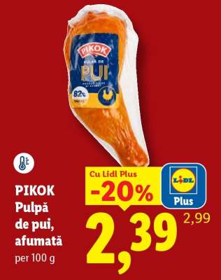 Pikok Pulpa de pui, afumată