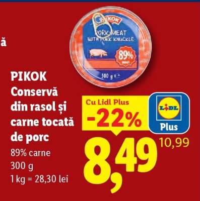 Pikok Conservă din rasol și carne tocată de porc