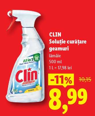 CLIN Soluție curățare geamuri
