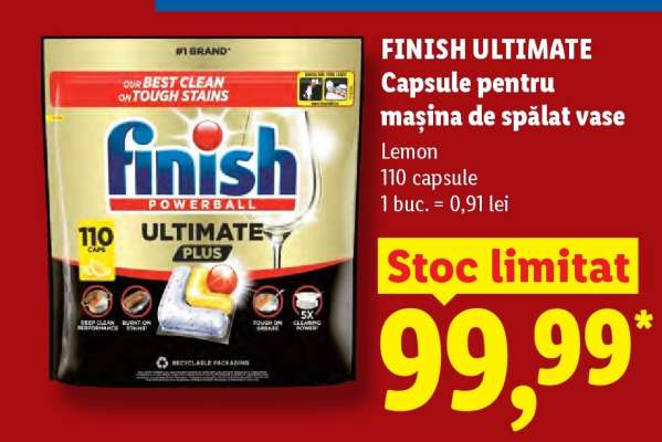 FINISH ULTIMATE Capsule pentru mașina de spălat vase