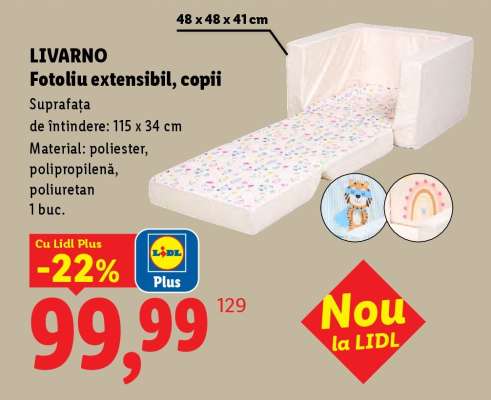 LIVARNO Fotoliu extensibil, copii