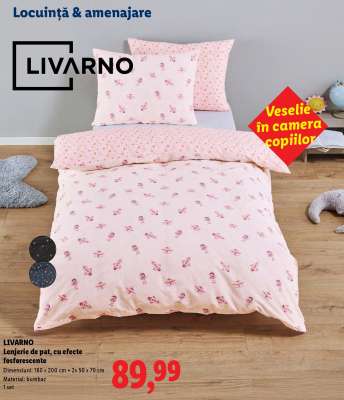 LIVARNO Lenjerie de pat, cu efecte fosforescente