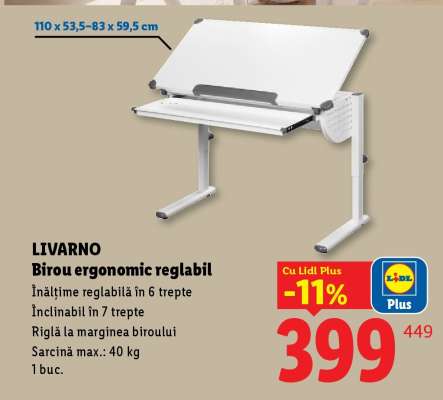 LIVARNO Birou ergonomic reglabil