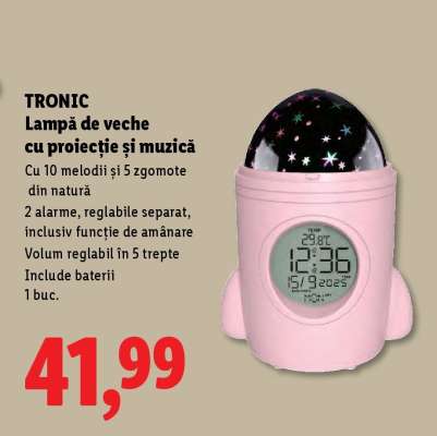 TRONIC Lampă de veghe cu proiecție și muzică