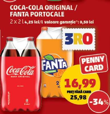 COCA-COLA original/FANTA portocale