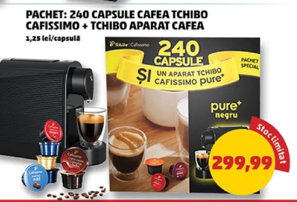 Pachet: 240 Capsule Cafea Tchibo Cafissimo + Tchibo Aparat Cafea