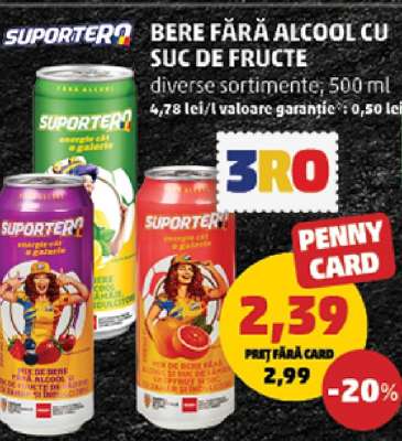 SUPORTER bere fără alcool cu suc de fructe