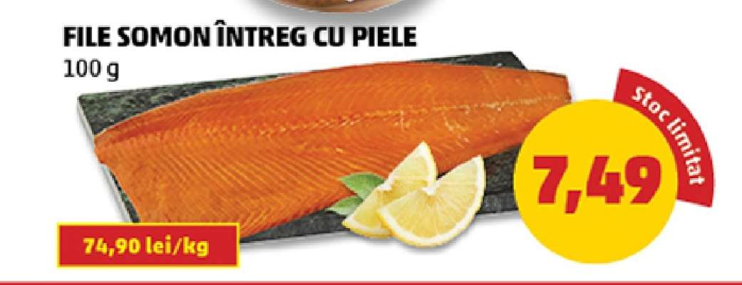 File Somon Întreg cu Piele