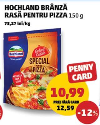 HOCHLAND BRÂNZĂ RASĂ PENTRU PIZZA 150 g