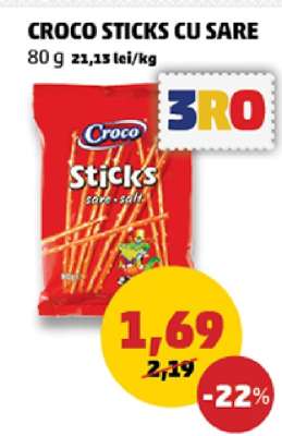 Croco Sticks cu Sare