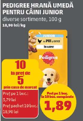 Pedigree hrană umedă pentru câini junior